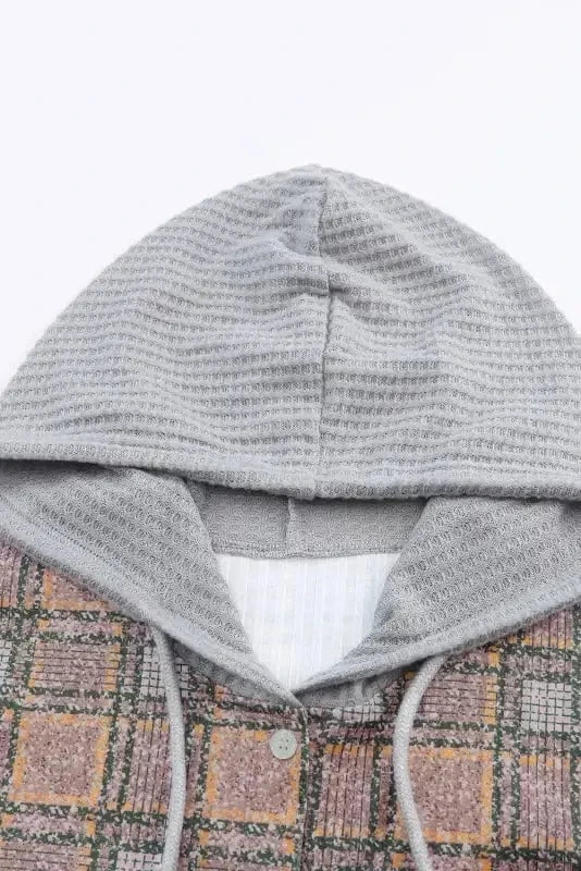 Shackets Purple Plaid Hooded Shacket – Cozy & Stylish