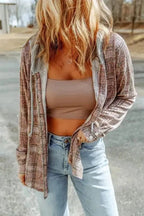 Shackets Purple Plaid Hooded Shacket – Cozy & Stylish