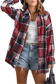 Shackets Red Plaid Buttoned Shirt Jacket