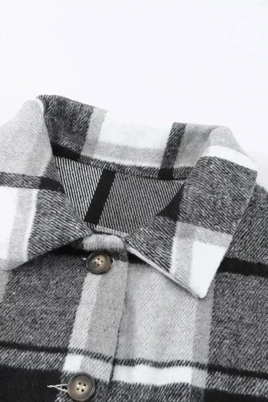 Shackets Red Plaid Buttoned Shirt Jacket