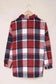 Shackets Red Plaid Buttoned Shirt Jacket