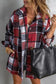 Shackets Red Plaid Buttoned Shirt Jacket