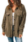 Shackets Turn Down Collar Buttoned Shirt Jacket