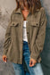 Shackets Turn Down Collar Buttoned Shirt Jacket