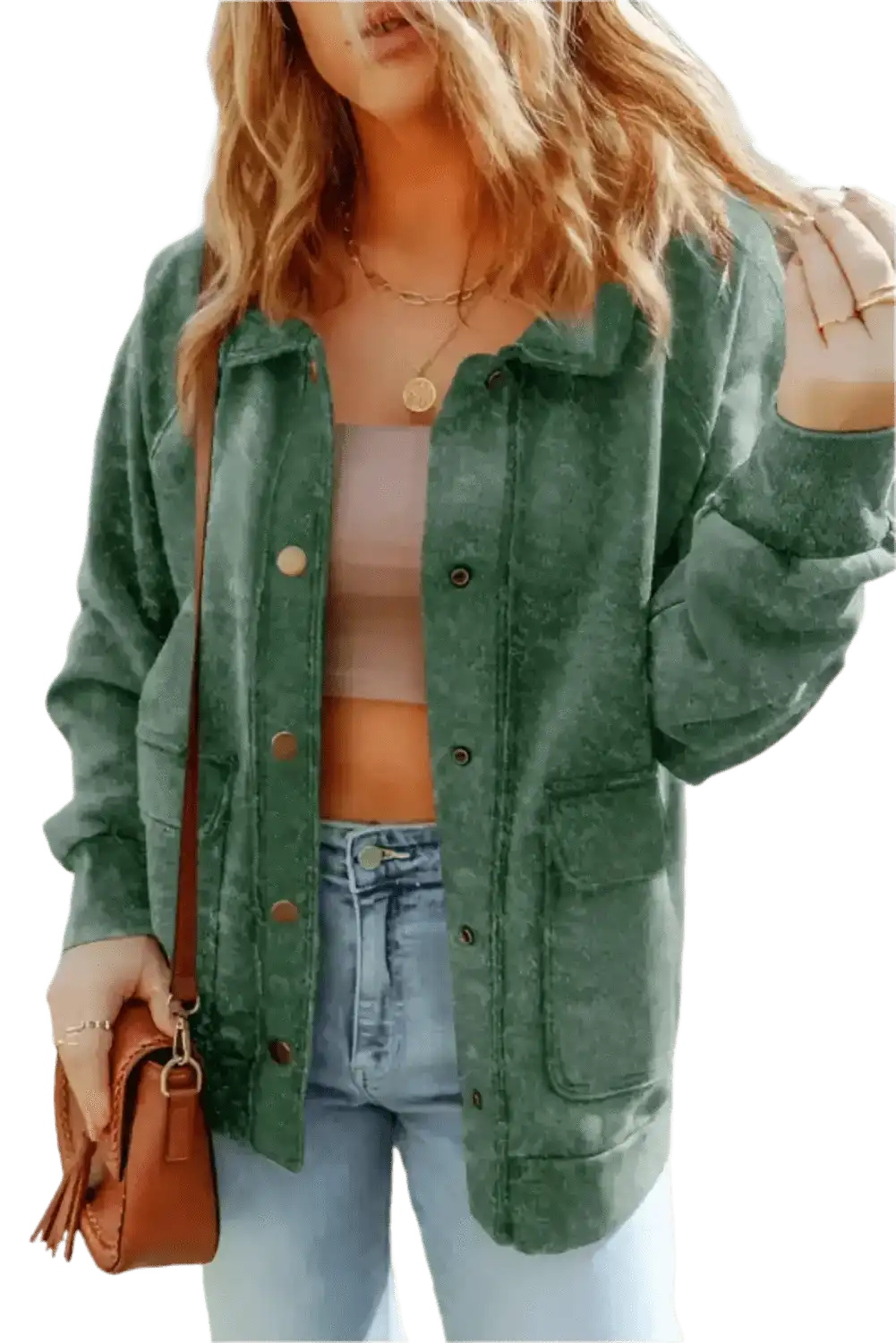 Shackets Vintage Washed Button Shacket Jacket