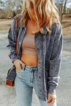 Shackets Vintage Washed Button Shacket Jacket