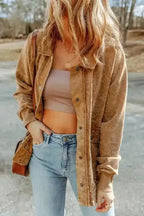 Shackets Vintage Washed Button Shacket Jacket