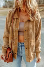 Shackets Vintage Washed Button Shacket Jacket