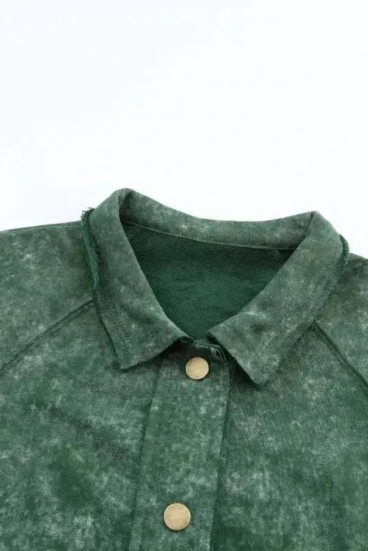 Shackets Vintage Washed Button Shacket Jacket