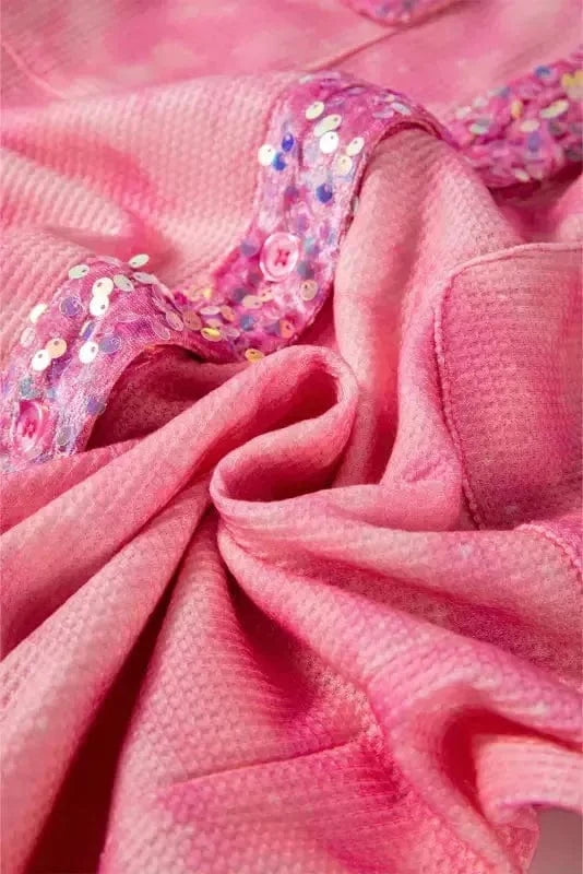 Shackets Washed Sequin Patch Shacket