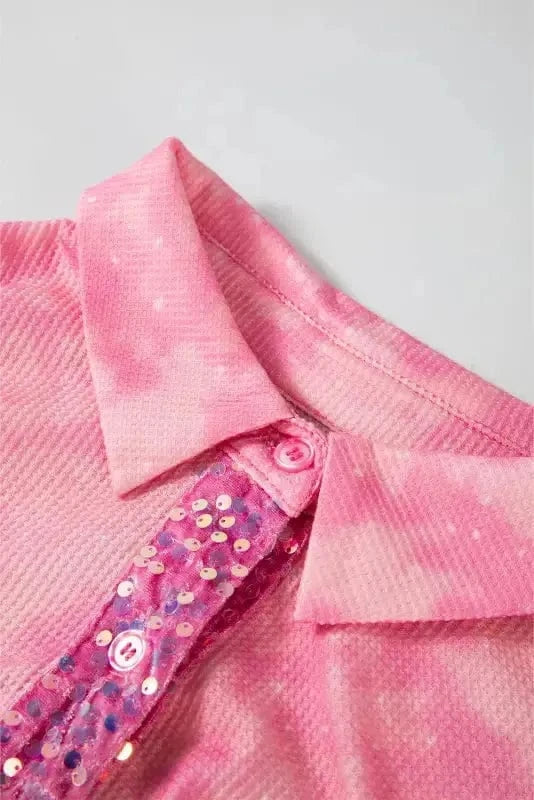 Shackets Washed Sequin Patch Shacket