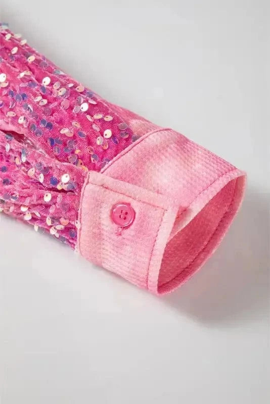 Shackets Washed Sequin Patch Shacket