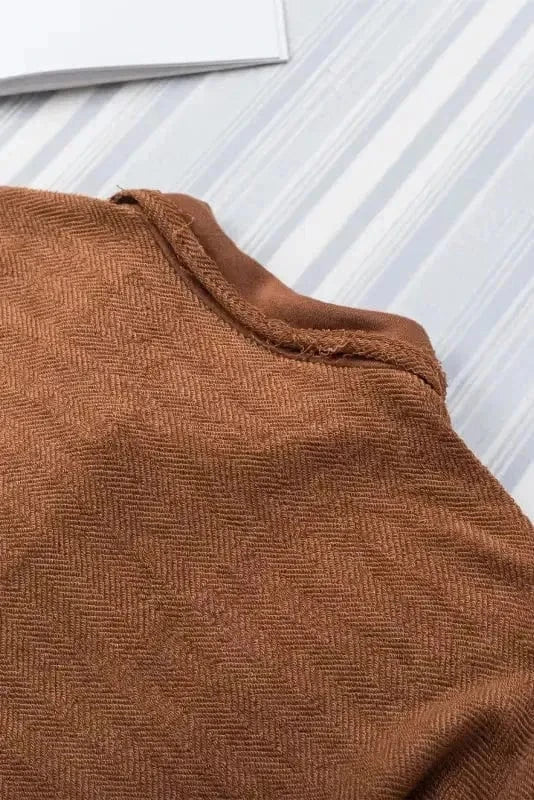 Shackets Winter Knit Shacket with Chest Pockets