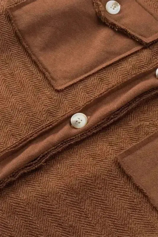 Shackets Winter Knit Shacket with Chest Pockets