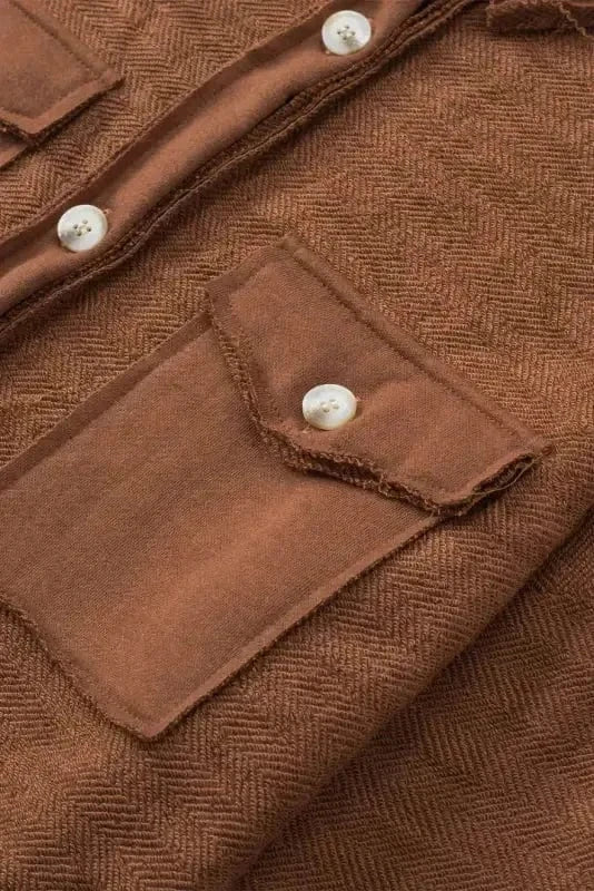 Shackets Winter Knit Shacket with Chest Pockets