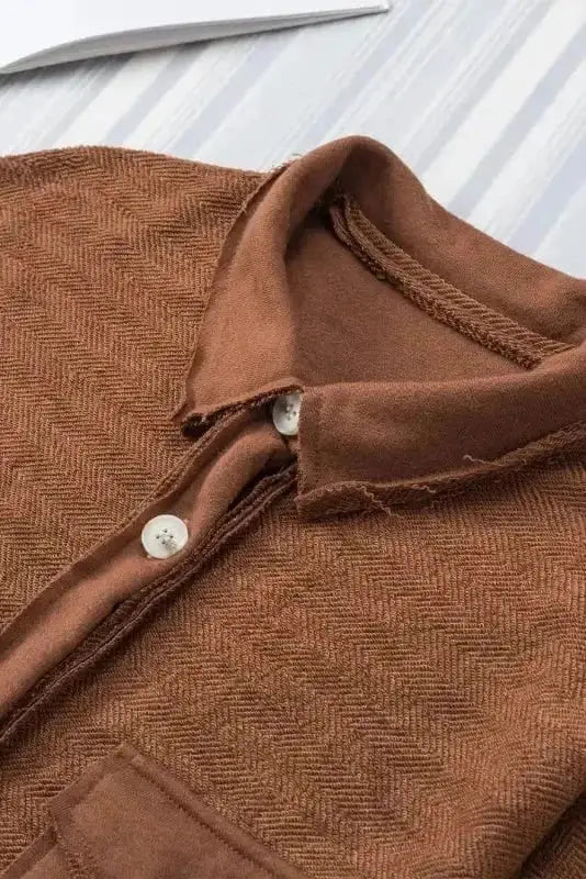 Shackets Winter Knit Shacket with Chest Pockets