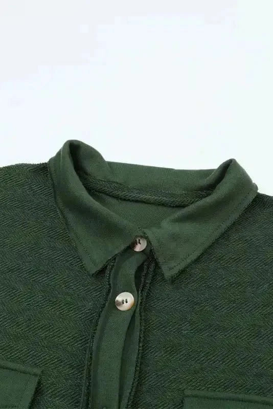 Shackets Winter Knit Shacket with Chest Pockets