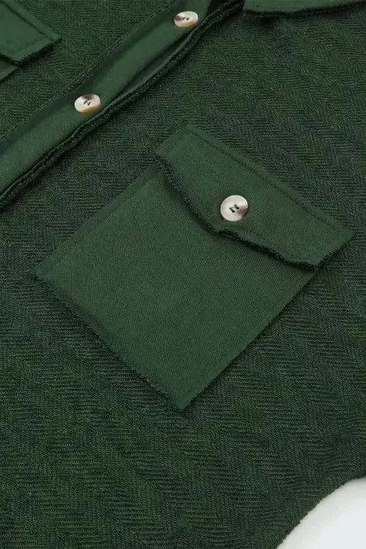 Shackets Winter Knit Shacket with Chest Pockets