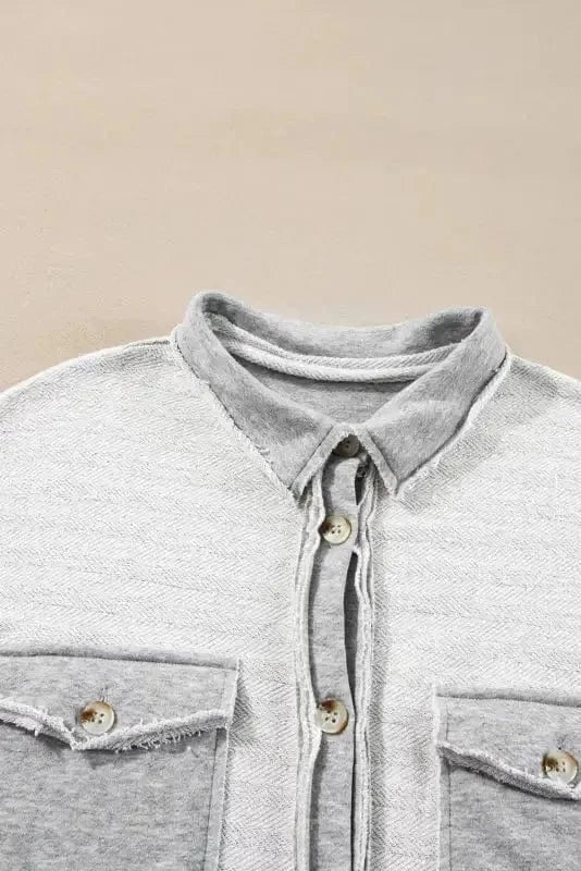 Shackets Winter Knit Shacket with Chest Pockets