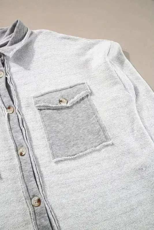 Shackets Winter Knit Shacket with Chest Pockets