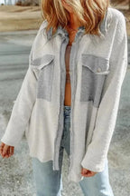 Shackets Winter Knit Shacket with Chest Pockets