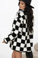 Sherpa Jackets CheckMate Fleece – Women's Black Checkered Jacket
