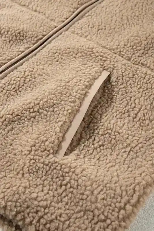 Sherpa Jackets Urban Trekker: Khaki Zip-Up Fleece Jacket