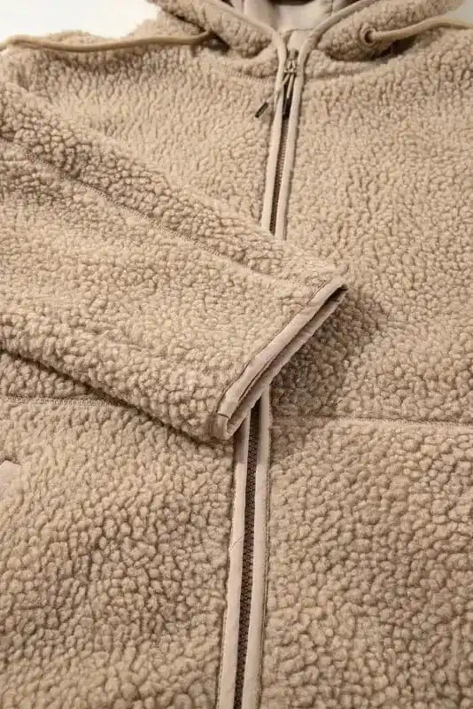 Sherpa Jackets Urban Trekker: Khaki Zip-Up Fleece Jacket