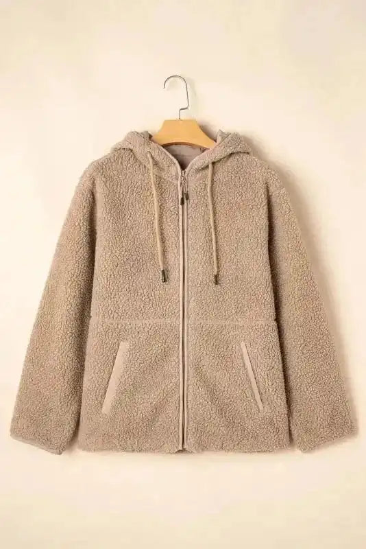 Sherpa Jackets Urban Trekker: Khaki Zip-Up Fleece Jacket