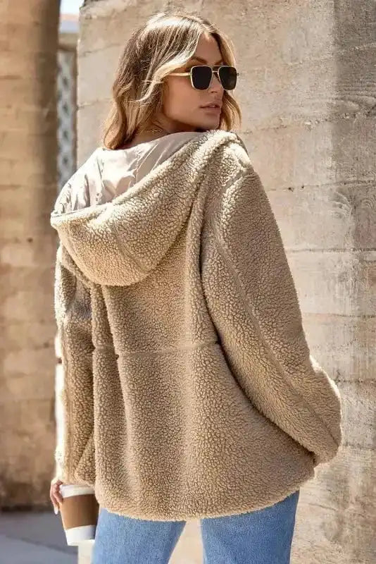 Sherpa Jackets Urban Trekker: Khaki Zip-Up Fleece Jacket