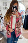 Sherpa Jackets White Western Sherpa Corduroy Trim Jacket