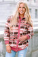 Sherpa Jackets White Western Sherpa Corduroy Trim Jacket