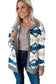 Sherpa Jackets White Western Sherpa Corduroy Trim Jacket