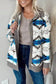 Sherpa Jackets White Western Sherpa Corduroy Trim Jacket