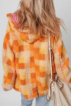 Sherpa Jackets Zesty Check Sherpa Hooded Jacket
