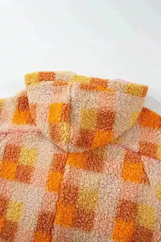 Sherpa Jackets Zesty Check Sherpa Hooded Jacket