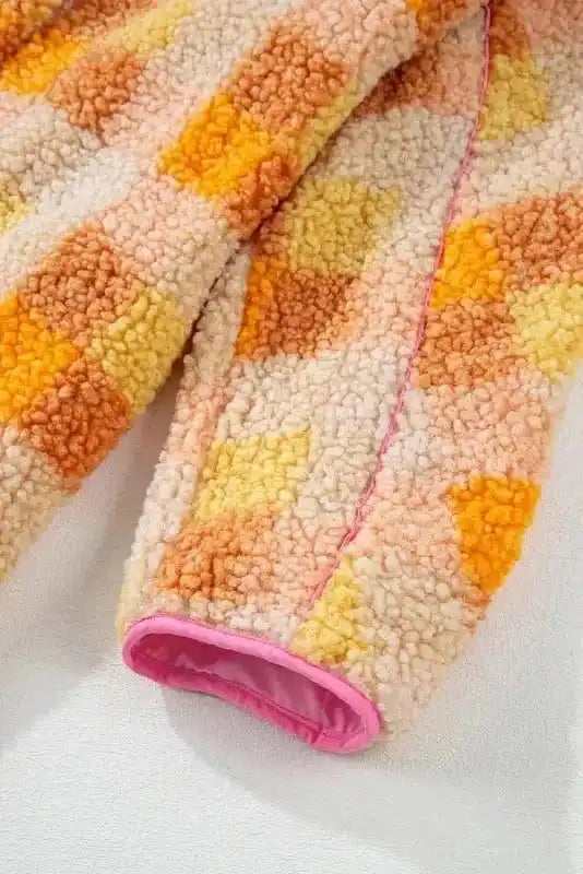 Sherpa Jackets Zesty Check Sherpa Hooded Jacket