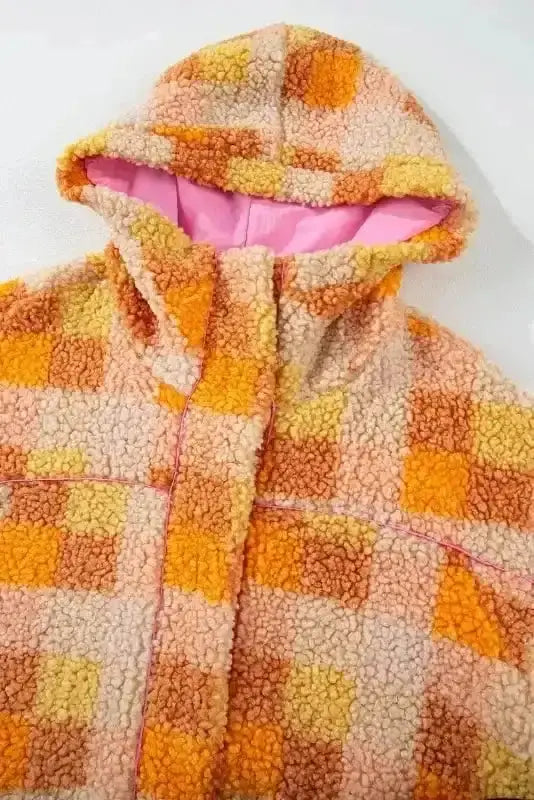 Sherpa Jackets Zesty Check Sherpa Hooded Jacket