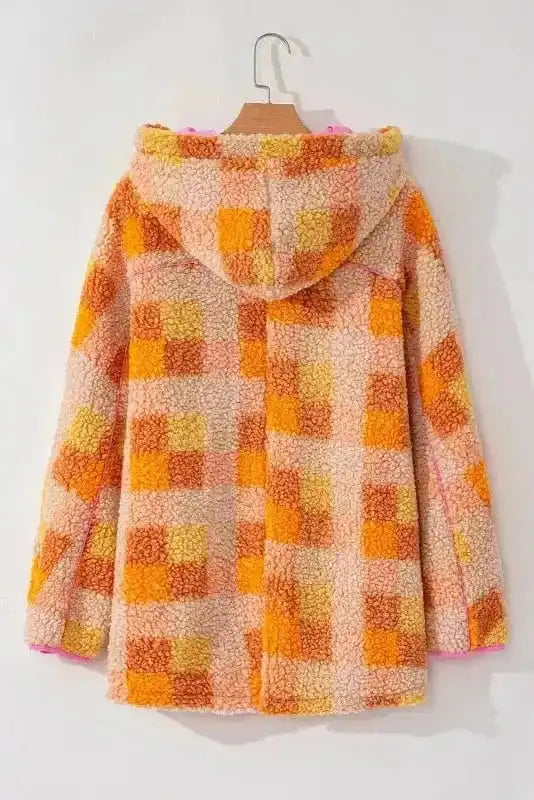 Sherpa Jackets Zesty Check Sherpa Hooded Jacket
