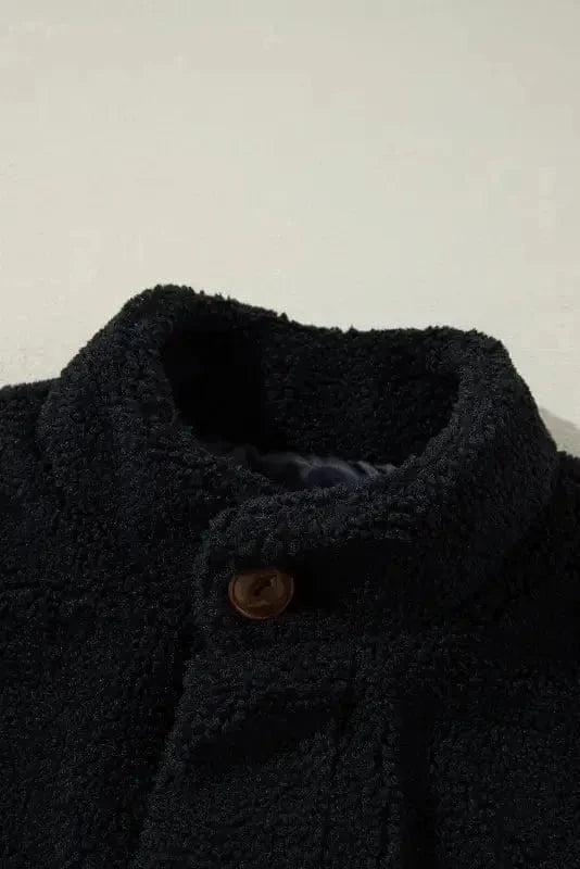 Sherpa Vests Stand Collar Sherpa Vest - Black