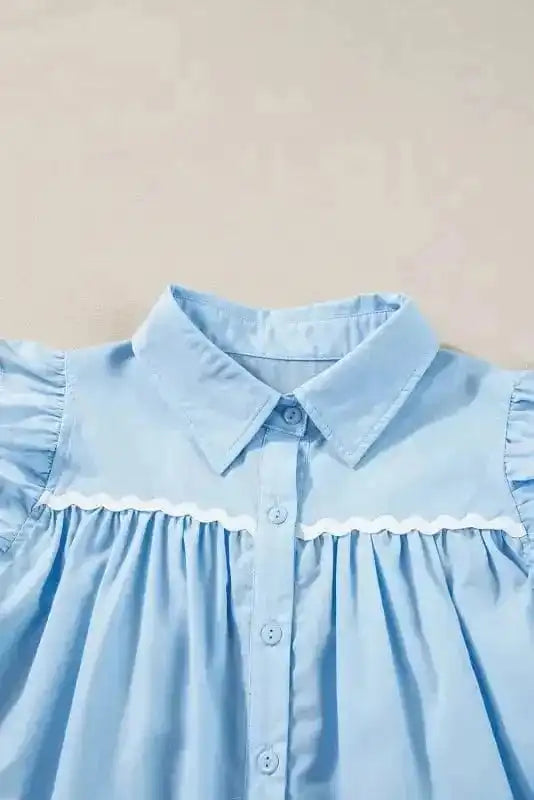 Shirts Azure Ruffle Runway Top