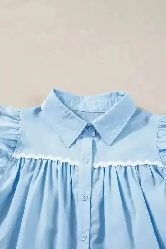Shirts Azure Ruffle Runway Top