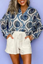 Shirts Blue / S / 100%Polyester Tribal Chic Loose Shirt