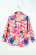 Shirts Boho Abstract Puff Sleeve Shirt