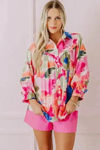 Shirts Boho Abstract Puff Sleeve Shirt