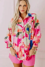 Shirts Boho Abstract Puff Sleeve Shirt