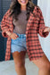 Shirts Boho Plaid Split Tail Shirt