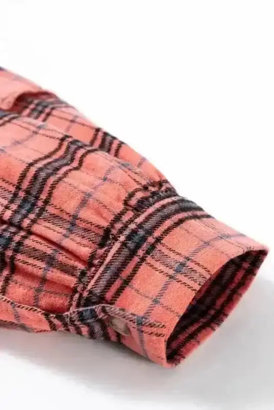 Shirts Boho Plaid Split Tail Shirt