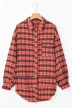 Shirts Boho Plaid Split Tail Shirt