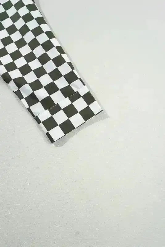 Close-up of Checkerboard Loose Fit Casual Shirt showing classic green checkerboard pattern on 100% cotton fabric — Fashionfitz
